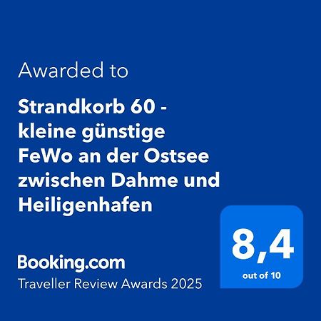 Strandkorb 60 - Kleine Guenstige Fewo An Der Ostsee Zwischen Dahme Und Heiligenhafen Heringsdorf  Ngoại thất bức ảnh